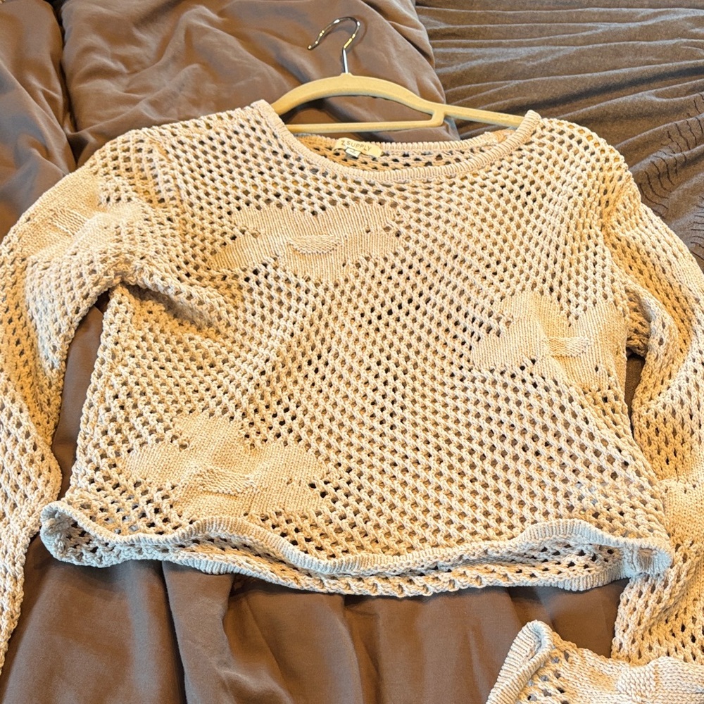 Z Supply Cream Knit Blouse